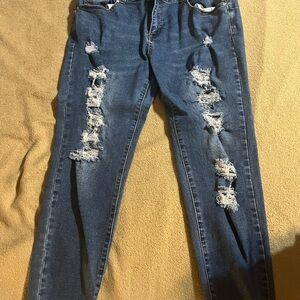 Distressed Blue Jeans for Women